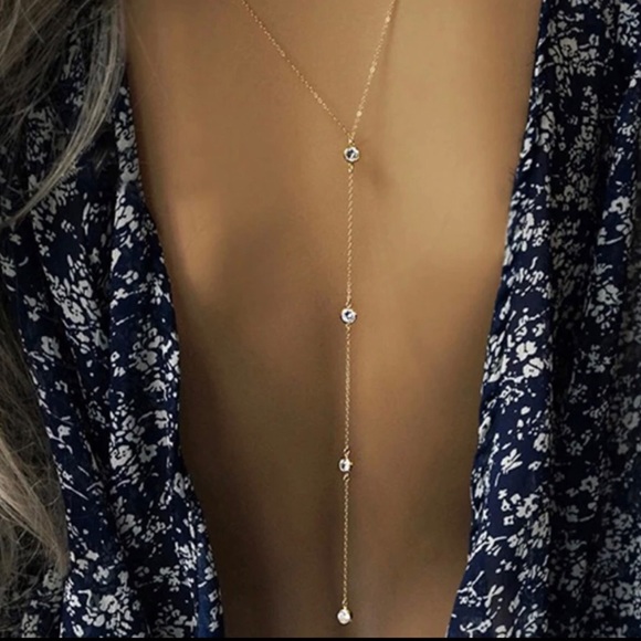 3/$30 Rhinestone Back Necklace - Picture 4 of 8